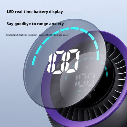 Portable Clip-On USB Rechargeable Fan with Digital Display