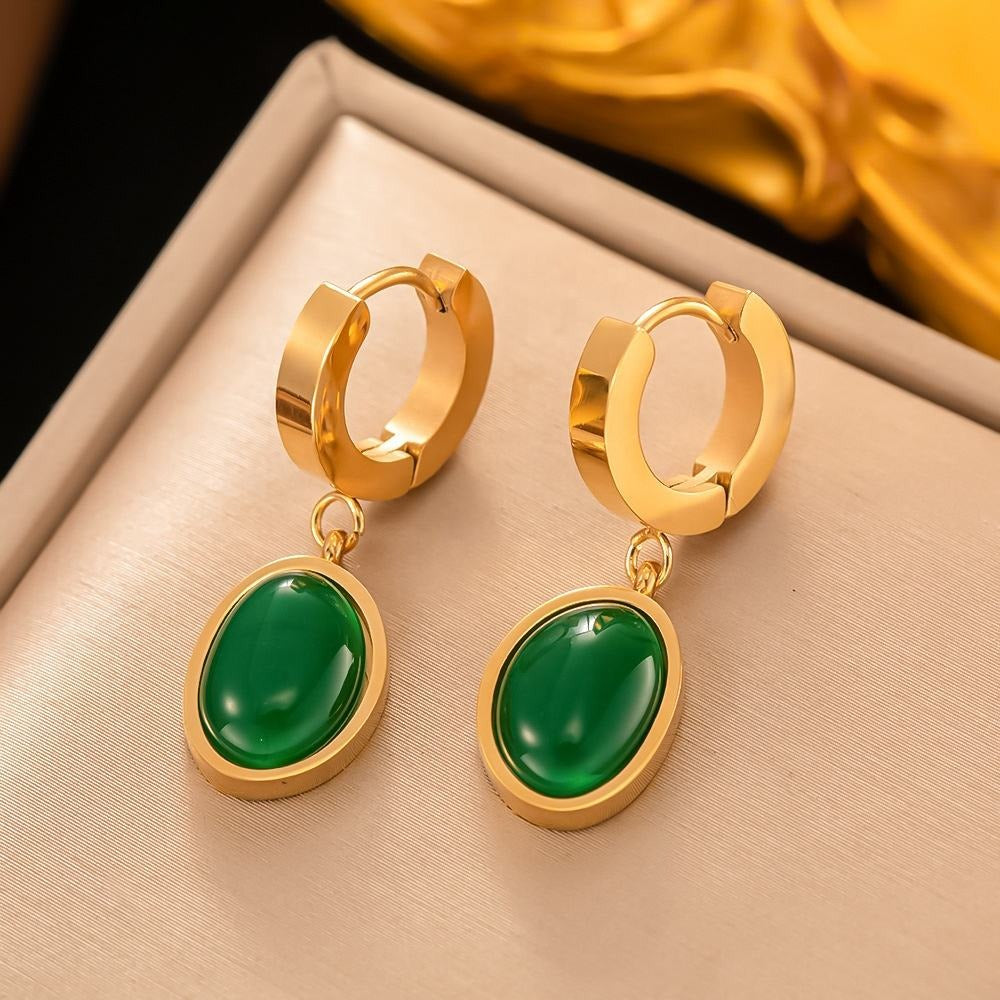 Emerald Vintage Snake Chain Jewellery Set