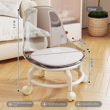 360° Swivel Low Acrylic Chair – Modern Seating for Children & Adults
