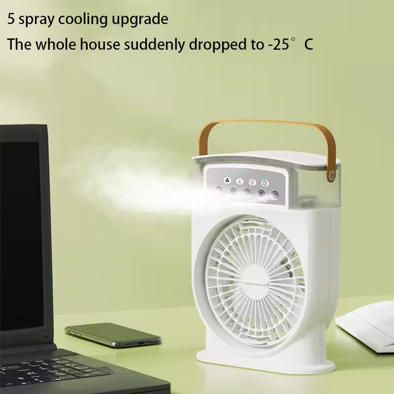 Portable Electric Ultrasonic Air Humidifier Cooler Fan – USB Rechargeable Mini Air Cooler