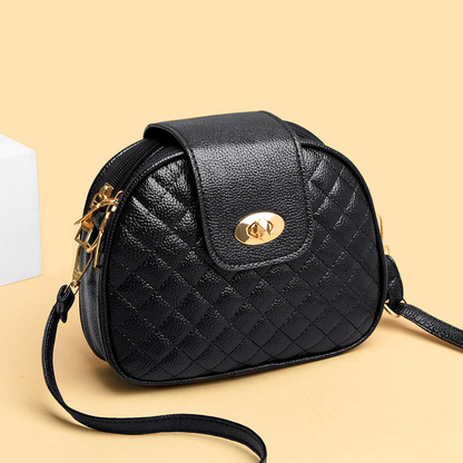 Women's Diamond-Pattern Small Shoulder Bag – Stylish Three Layer Rectangular Crossbody Purse