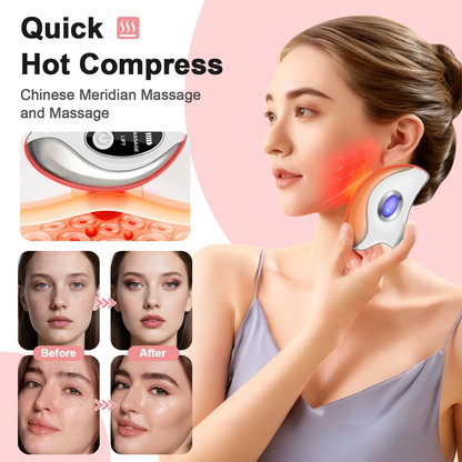 2 in 1 Hot & Vibration Facial Massager – Electric Gua Sha Beauty Device