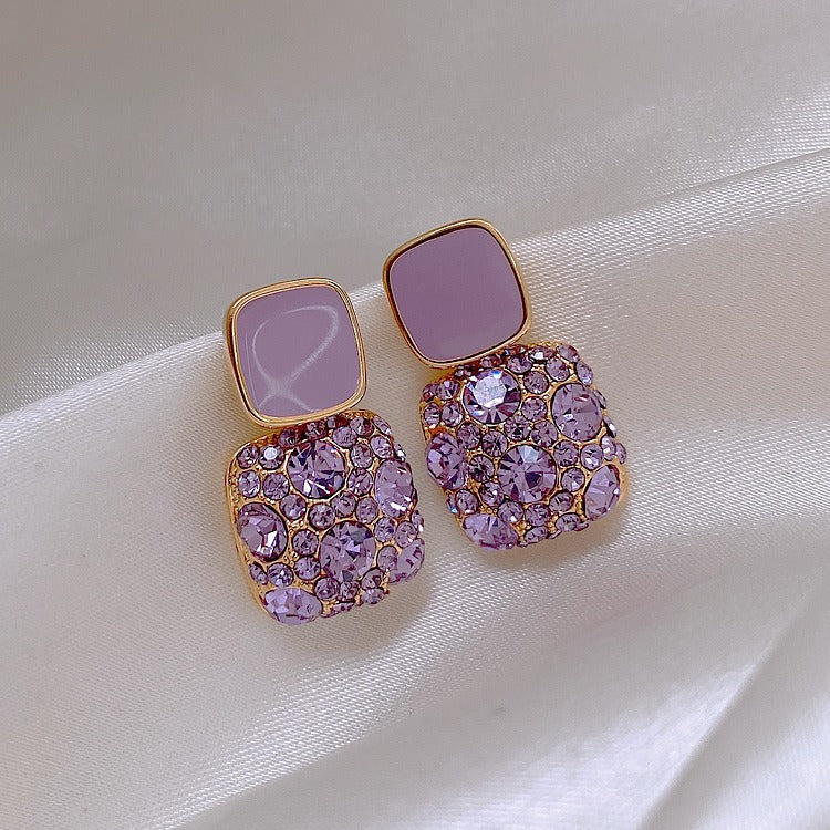 Retro Diamond Wax Drop Earrings