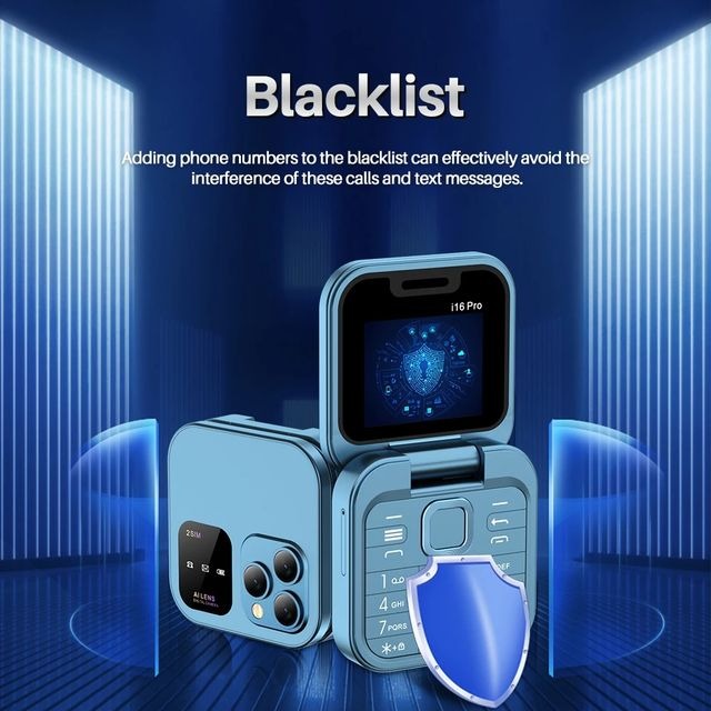 Blue i16 Ultra-Compact Flip Phone