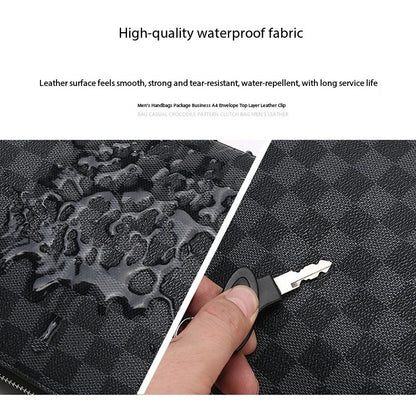 Luxury Men’s Vintage Clutch Wallet — Check Design