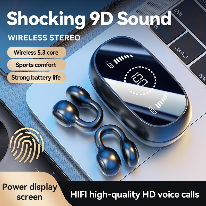 Open Ear Earbuds with Charging Box – Bluetooth 5.3 Ear Clip Design