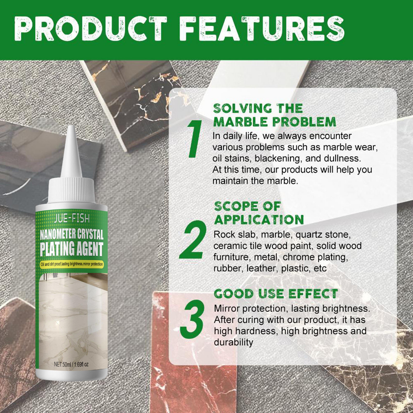 Nano Marble & Floor Polish – Scratch Repair & Surface Refurbishment Agent (50ml)