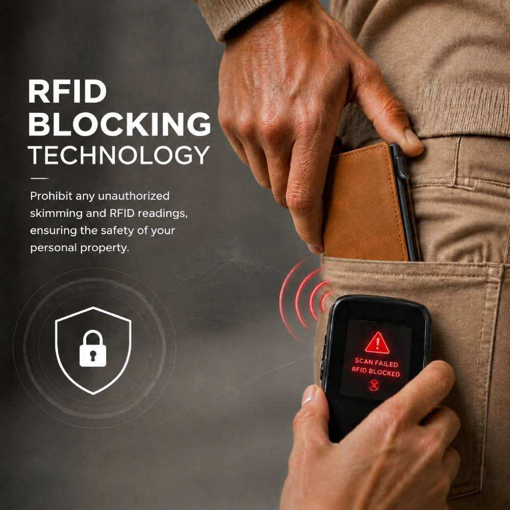 Men’s Smart Wallet – Aluminum Carbon Fiber Pop-Up Card Holder