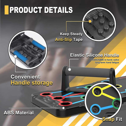 Foldable Push-Up Board System – Portable Gym Training Equipment