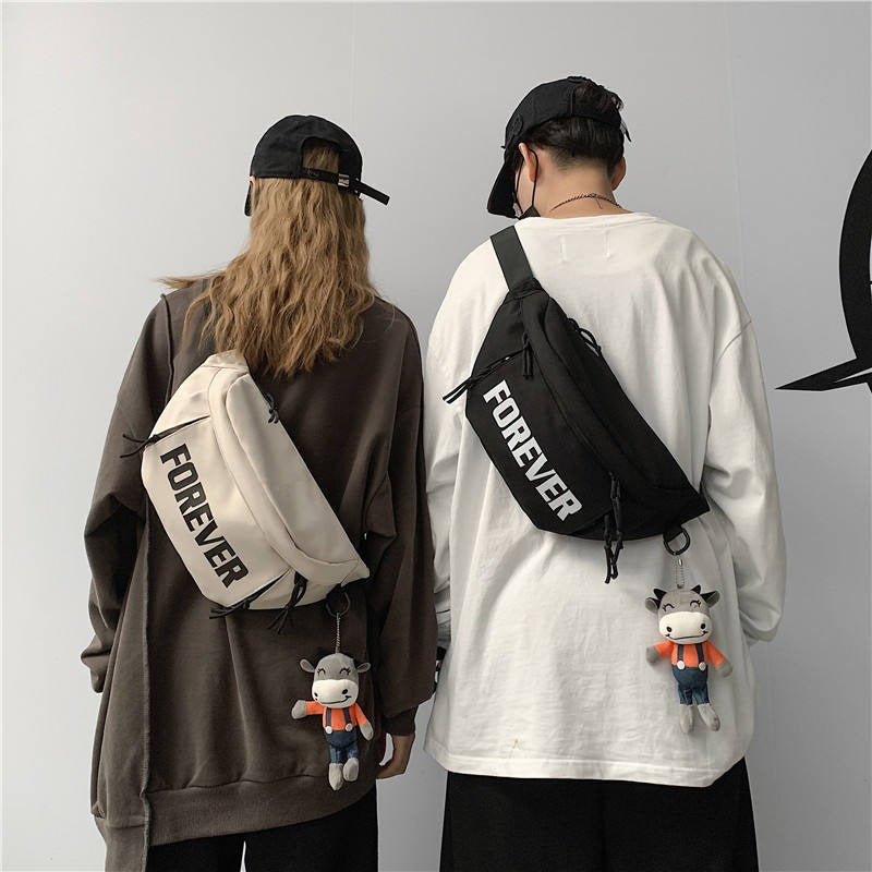 Waterproof Letters Print Waist & Shoulder Bag