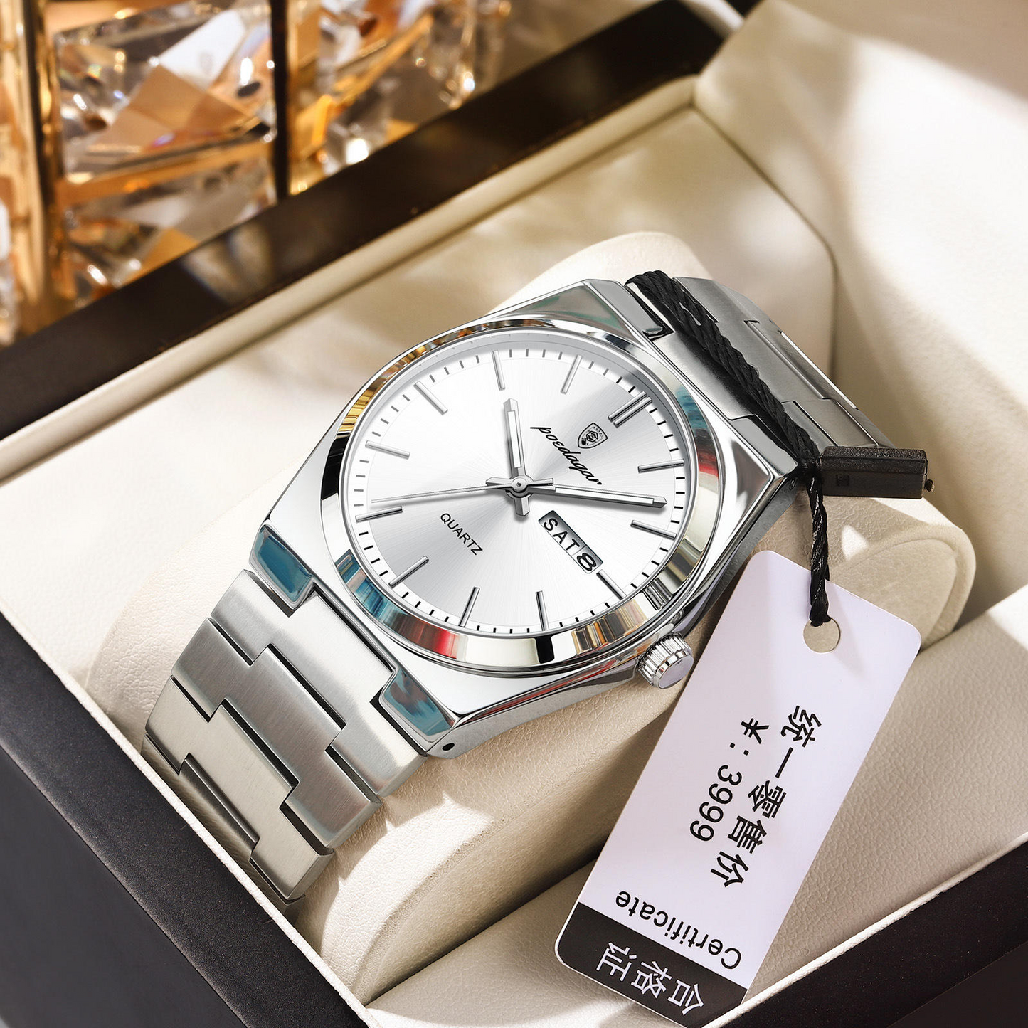 Poedagar Men’s Luxury Quartz Watch – Business Calendar Wristwatch