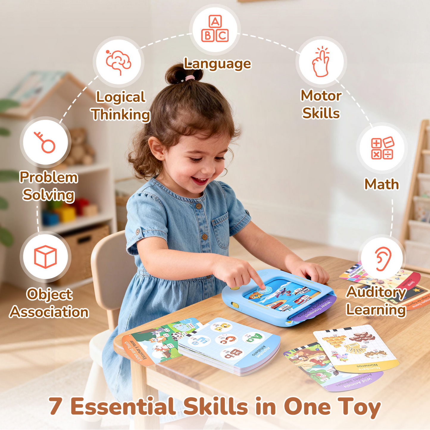 Talking English Learning Card Machine – Audible Educational Toy for Kids