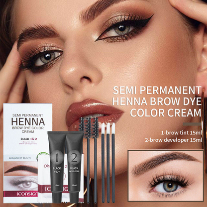 Henna Brow Tint Kit – Dual Color Eyebrow Tinting Set for Salon Use