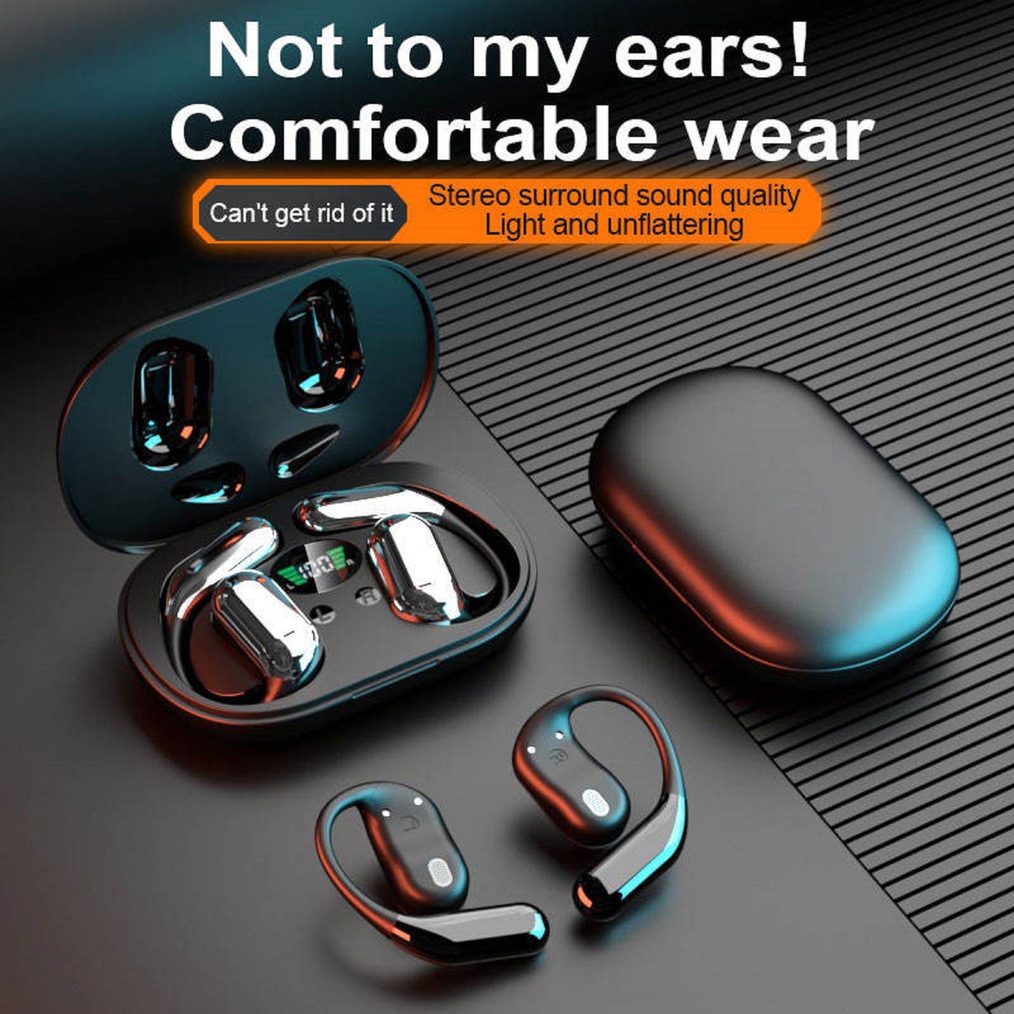 Wireless Bluetooth 5.3 Sports Earphones – Waterproof Over-Ear Stereo Earbuds with Mic