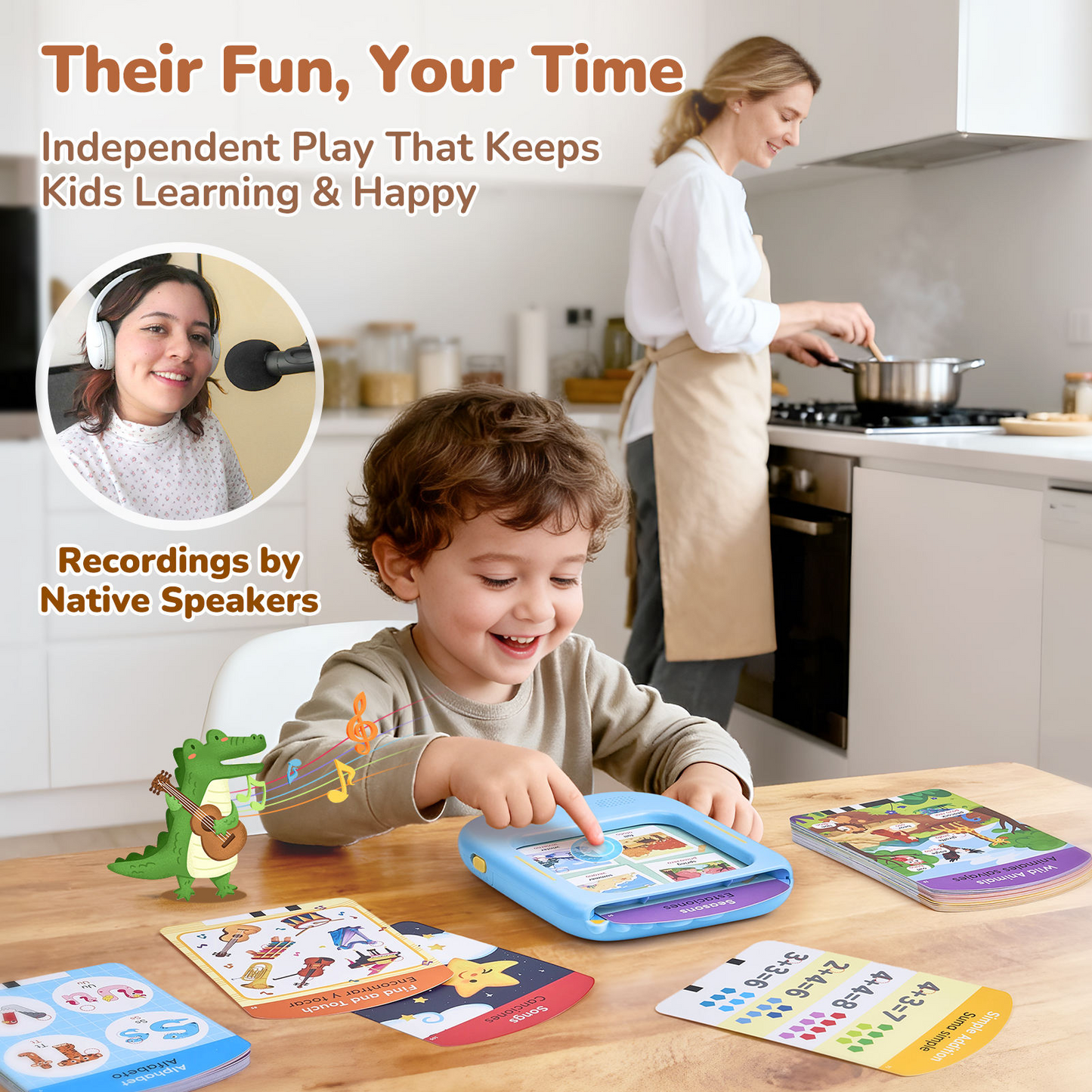 Talking English Learning Card Machine – Audible Educational Toy for Kids