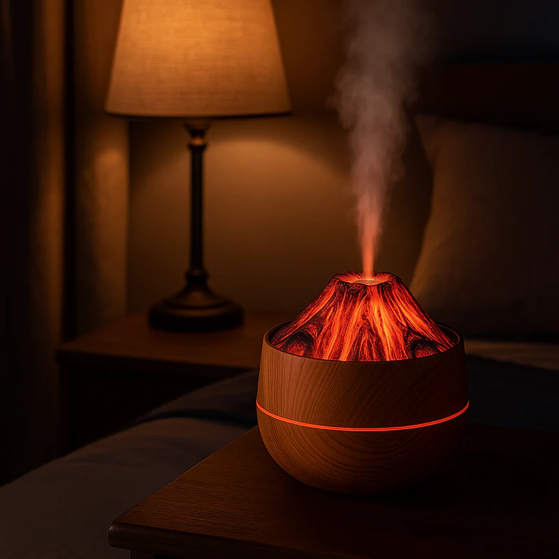 Volcano Flame Humidifier – Aroma Diffuser & LED Air Moisturizer