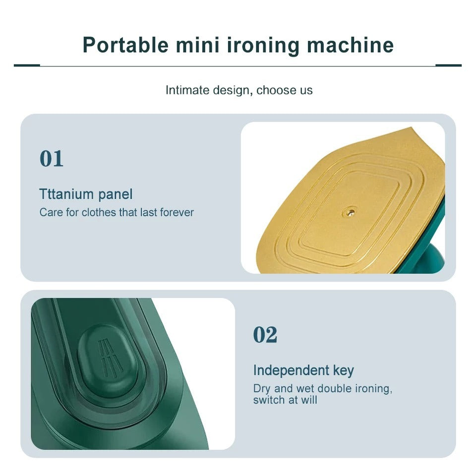 Mini Handheld Steam Iron  —  Smooth Clothes Anywhere