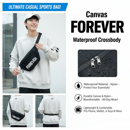 Waterproof Letters Print Waist & Shoulder Bag