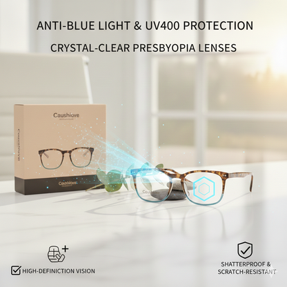 Unisex Leopard Color-Changing Presbyopia Glasses – Anti Blue Light Eyewear