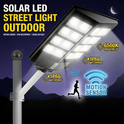 Solar LED Street Light Outdoor – Motion Sensor IP66 Waterproof Garden Light (6500K)