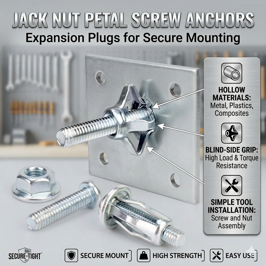 Jack Nut Petal Screw Anchors – Expansion Plugs for Secure Mounting