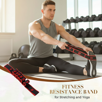8-Loop Yoga Stretching Strap – Elastic Fitness Resistance Band