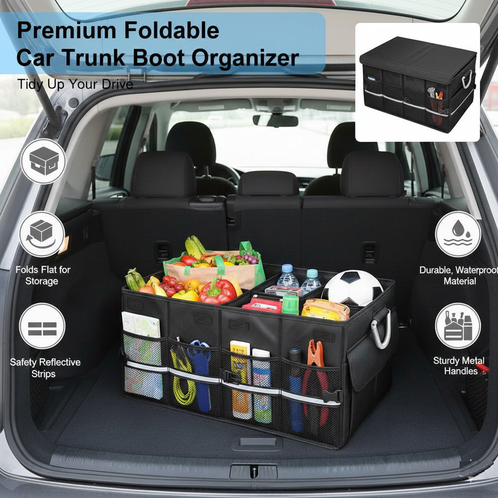 Premium Foldable Car Trunk Boot Organizer