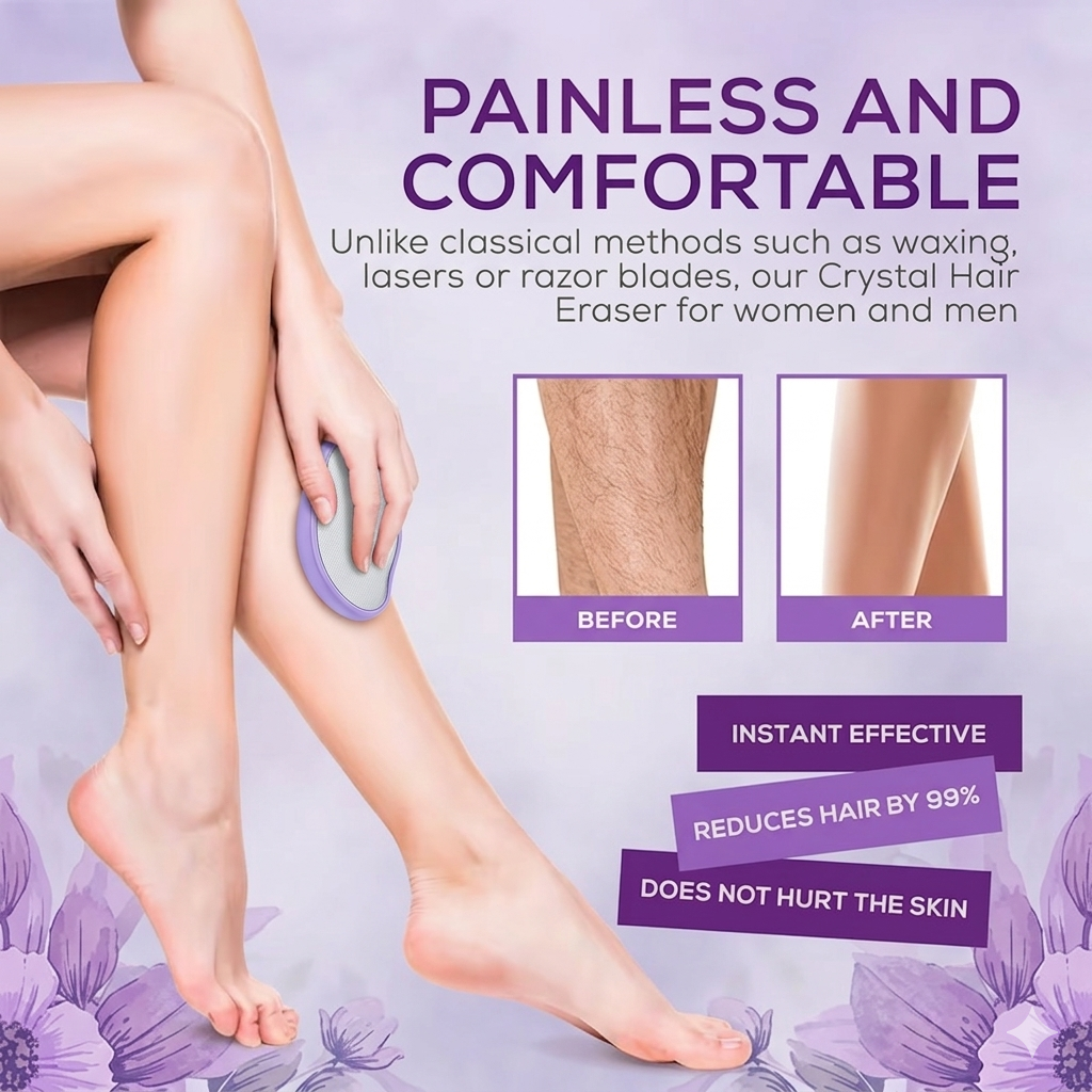 Crystal Hair Removal Device – Reusable Smooth Skin Hair Eraser Tool