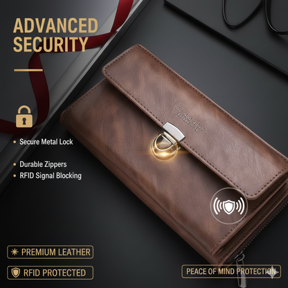 Large Capacity Men’s Zipper Lock Clutch Bag