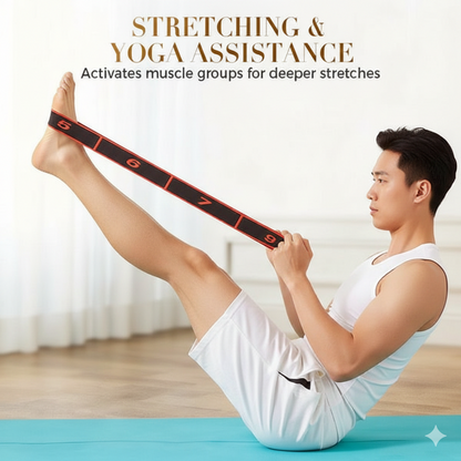 8-Loop Yoga Stretching Strap – Elastic Fitness Resistance Band