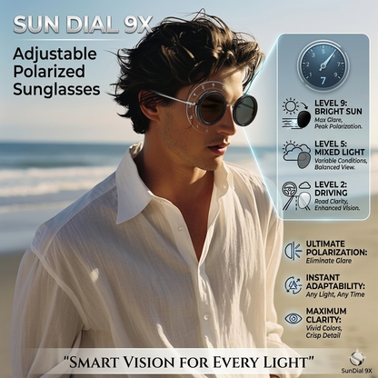 SunDial 9X Adjustable Polarized Sunglasses – Smart Vision for Every Light