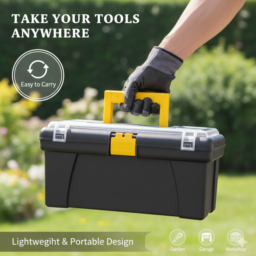 12" Portable Plastic Tool Box with Handle