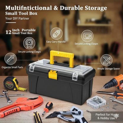 12" Portable Plastic Tool Box with Handle
