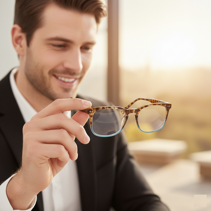 Unisex Leopard Color-Changing Presbyopia Glasses – Anti Blue Light Eyewear