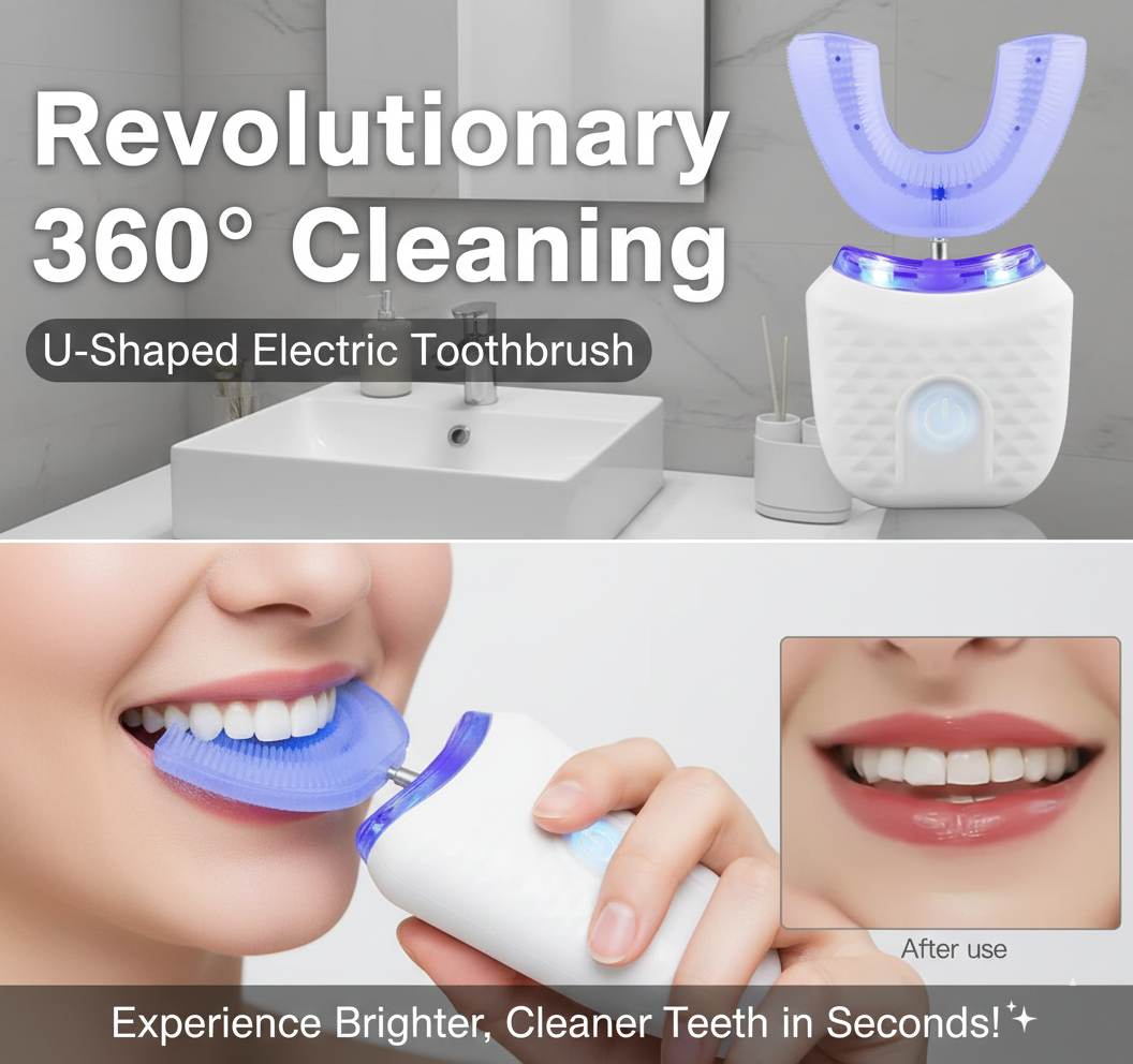 U-Shaped Electric Toothbrush — 360° Silicone Design
