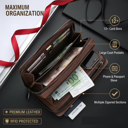 Large Capacity Men’s Zipper Lock Clutch Bag