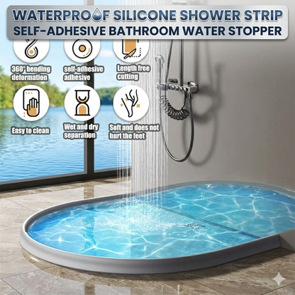 Waterproof Silicone Shower Strip – Self Adhesive Bathroom Water Stopper