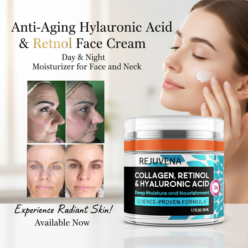 Anti-Aging Hyaluronic & Retinol Face Cream – Day & Night Moisturizer for Face and Neck