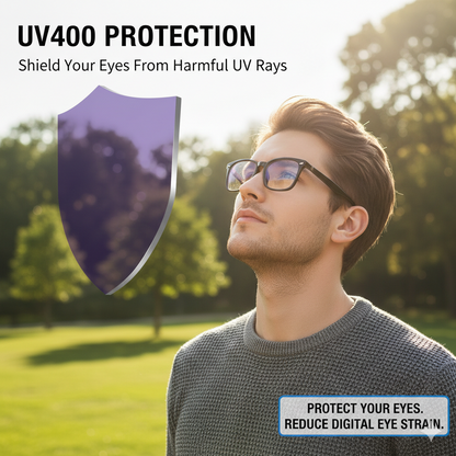 Square Black Anti-Blue Light Eyeglasses