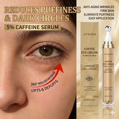 5% Caffeine Under Eye Serum Roller – 360° Cooling Eye Care