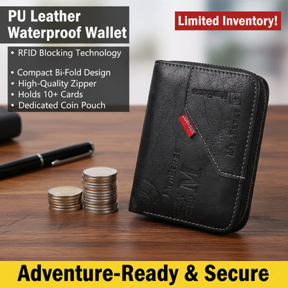 PU Leather Waterproof Bi-Fold Men’s Wallet