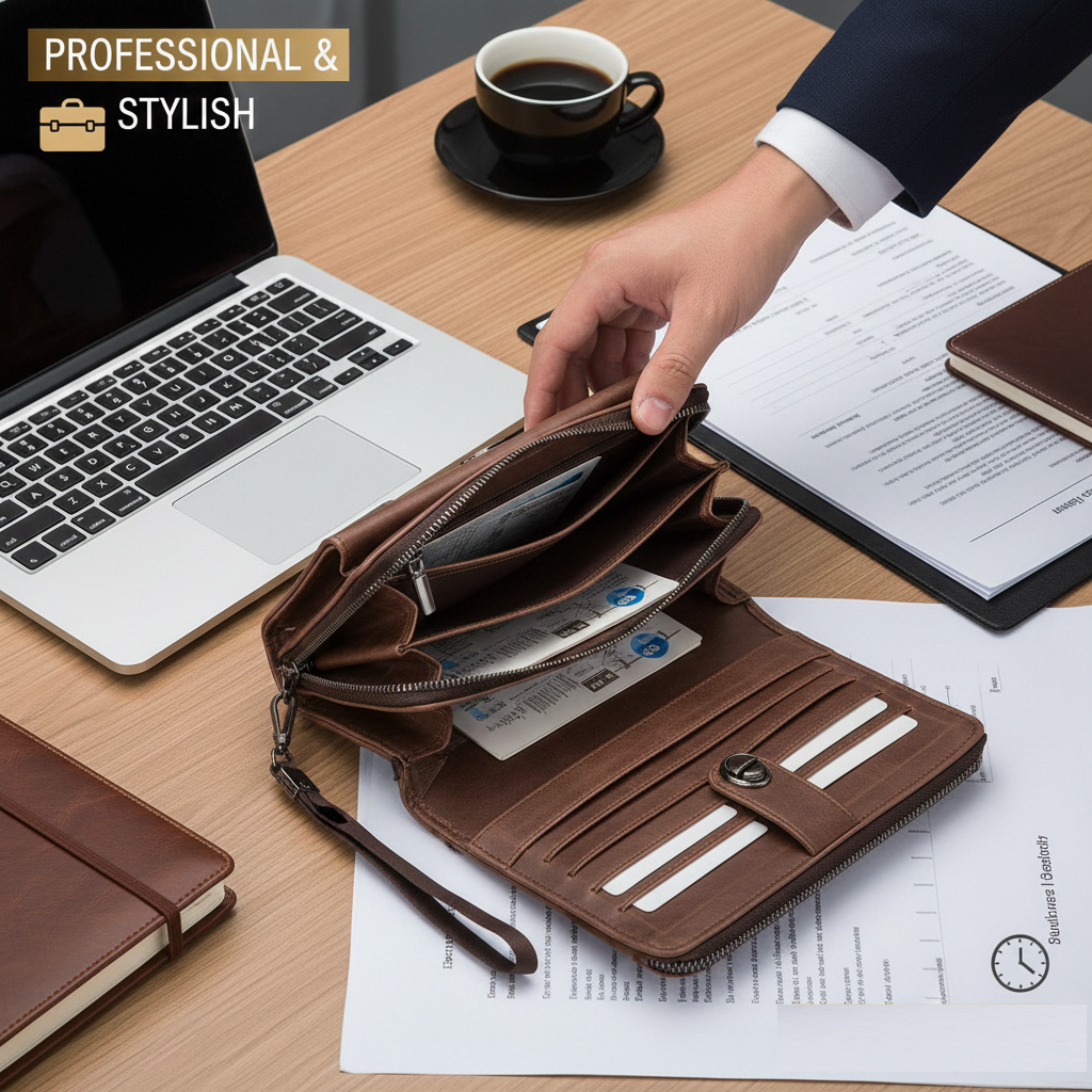 Large Capacity Men’s Zipper Lock Clutch Bag