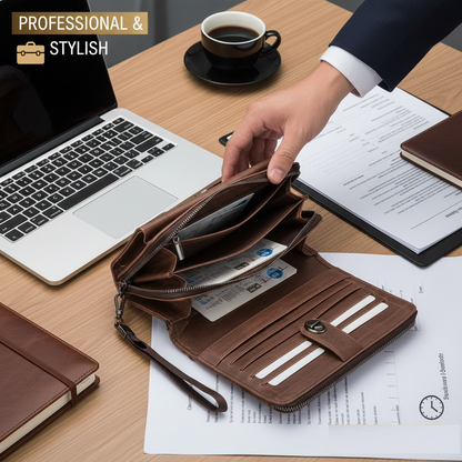 Large Capacity Men’s Zipper Lock Clutch Bag