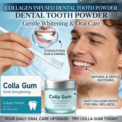 Collagen Infused Dental Tooth Powder – Gentle Whitening & Oral Care