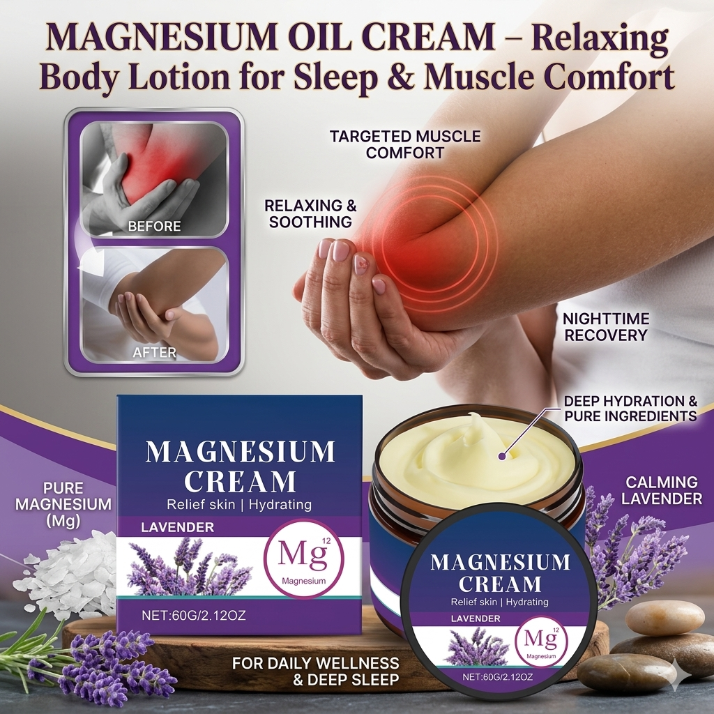 Magnesium Oil Cream – Relaxing Body Lotion for Sleep & Muscle Comfort