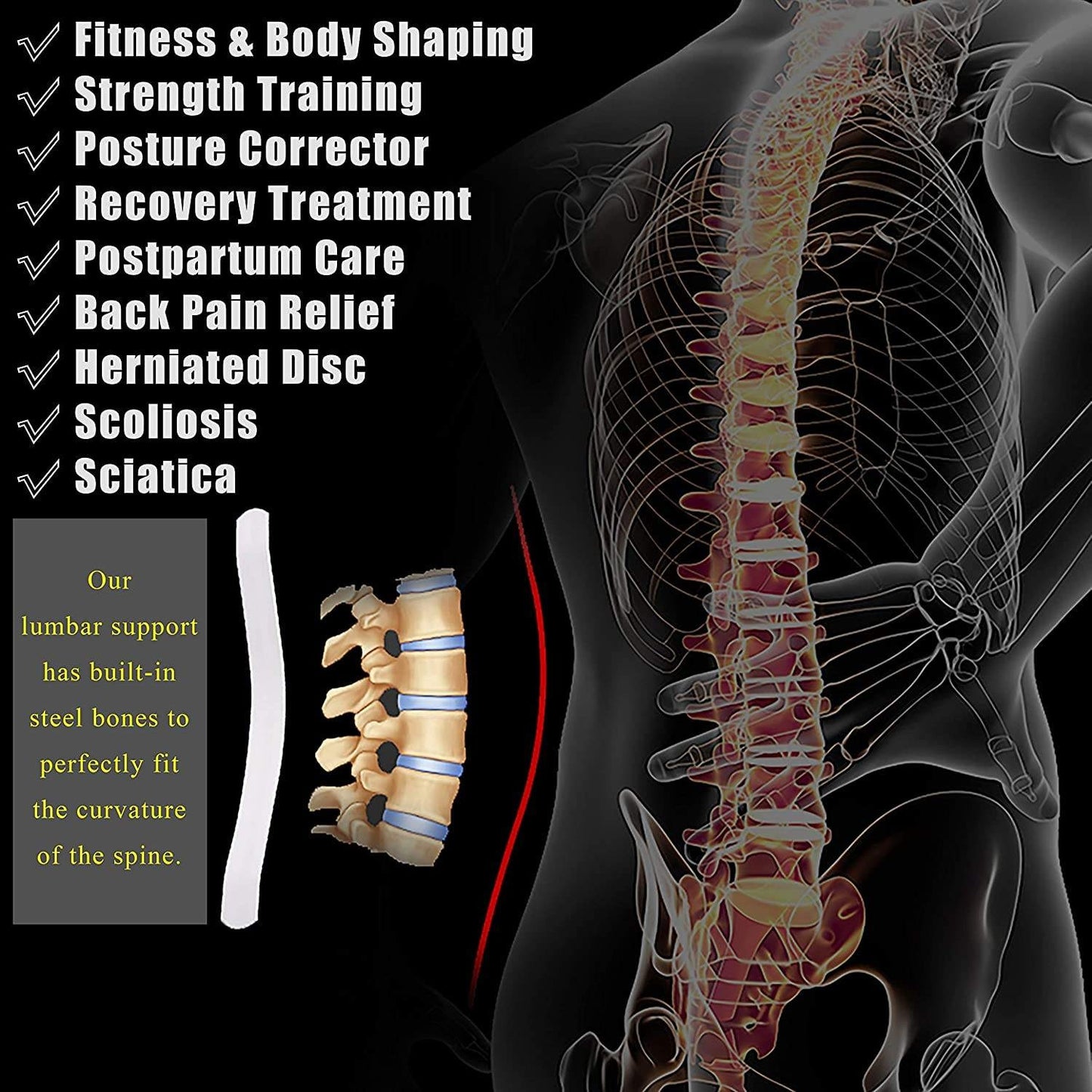 Self-Heating Magnetic Therapy Waist Belt