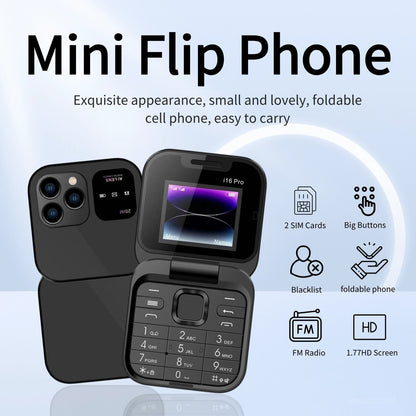 i16 Mini Flip Phone with Dual SIM