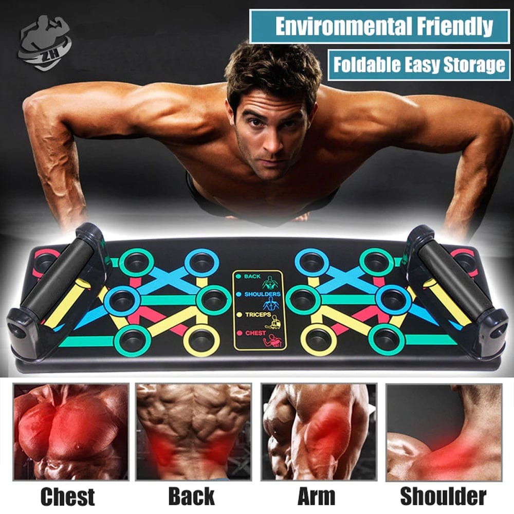 Foldable Push-Up Board System – Portable Gym Training Equipment