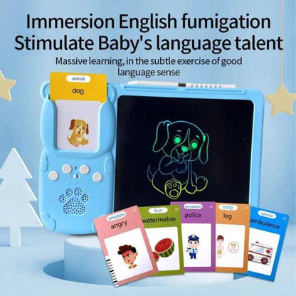 2-in-1 Early Education Device — LCD Writing Tablet & Talking Flash Cards