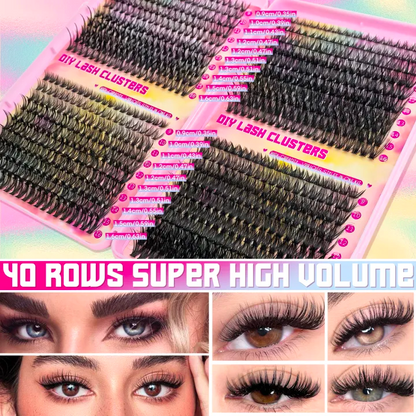 DIY False Eyelash Extension Kit – 1000 Cluster Lash Set with Application Tools